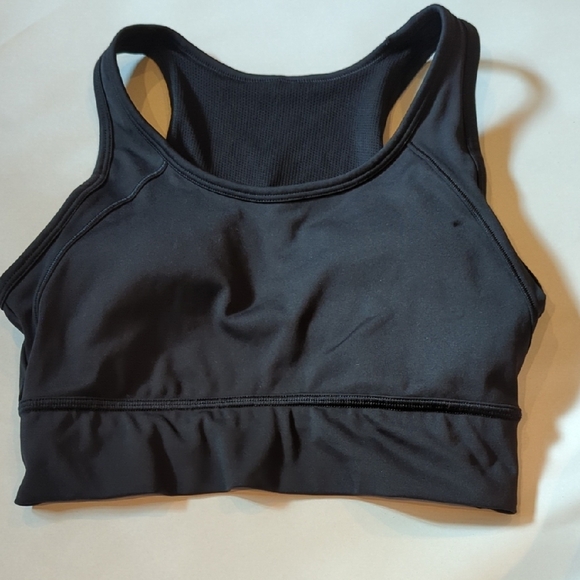 Athleta Black Sports Bra Cut Out Back Black Women's Size Small Racer back - Picture 1 of 8